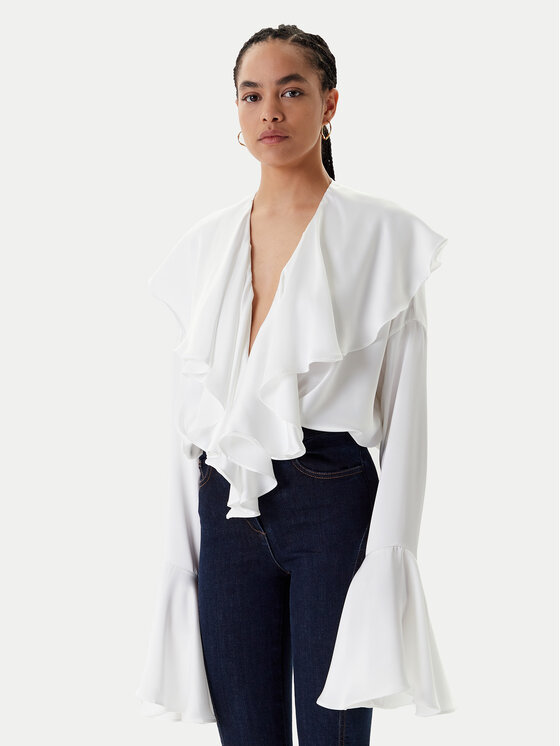 NORMA KAMALI NORMA KAMALI Боди ST125BCBO85944 Бял Loose Fit