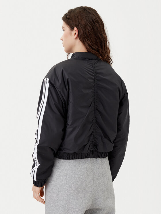 adidas adidas Bunda bomber Essentials 3-Stripes JD1296 Černá Loose Fit