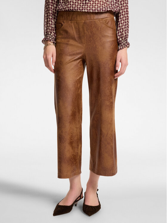 Elena Mirò Elena Mirò Pantaloni di tessuto P057Z000132N022 Marrone Cropp Fit