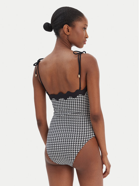 Seafolly Seafolly Strój kąpielowy Gia Check Ric Rac 11097-282 Czarny