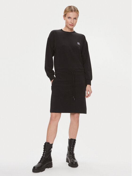 KARL LAGERFELD KARL LAGERFELD Sukienka dzianinowa 240W1352 Czarny Regular Fit