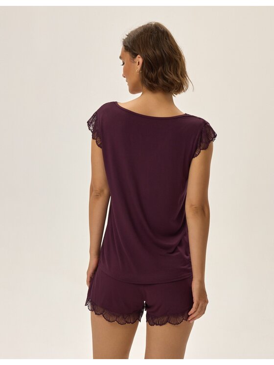 Esotiq Esotiq Piżama 42060 Fioletowy Regular Fit