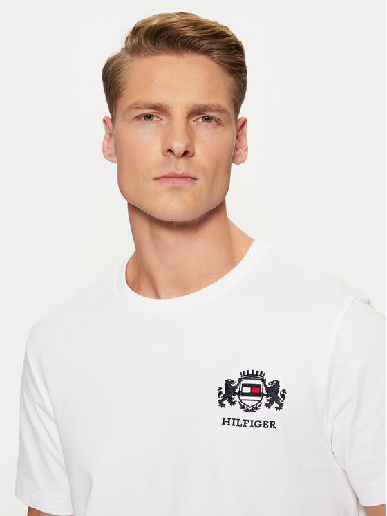 Tommy Hilfiger Tommy Hilfiger T-Shirt MW0MW38076 Biały Regular Fit