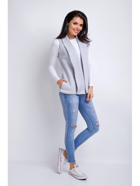 Awama Awama Gilet A155 Grigio Basic Fit