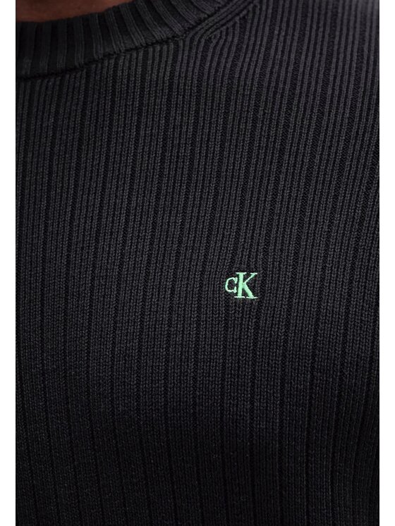 Calvin Klein Jeans Calvin Klein Jeans Πουλόβερ LS VERTICAL TEXTURE Μαύρο Casual Fit
