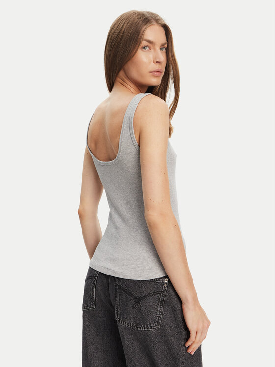 Guess Jeans Guess Jeans топ W5YP35 KA0H1 Сив Regular Fit