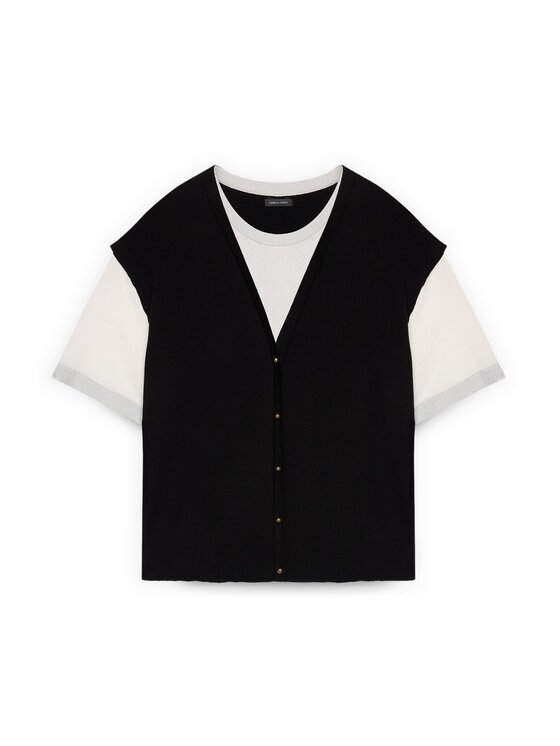 Fiorella Rubino Fiorella Rubino Cardigan M395L008678N0Z3 Nero Boxy Fit