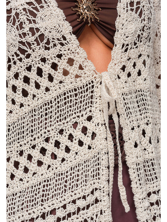 Ombre Ombre Sweter OW-SW-E0002 Beżowy Loose Fit