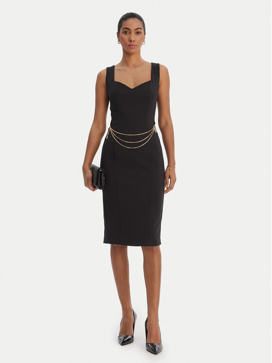 Fracomina Fracomina Коктейльна сукня FR26SD2017W42901 Чорний Slim Fit