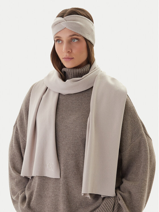 Calvin Klein Calvin Klein Szalik Fine LV04D8021G Beżowy
