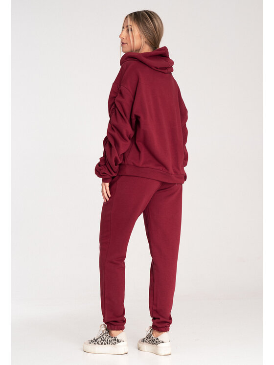 FIGL FIGL Spodnie dresowe M1056 Bordowy Jogger Fit