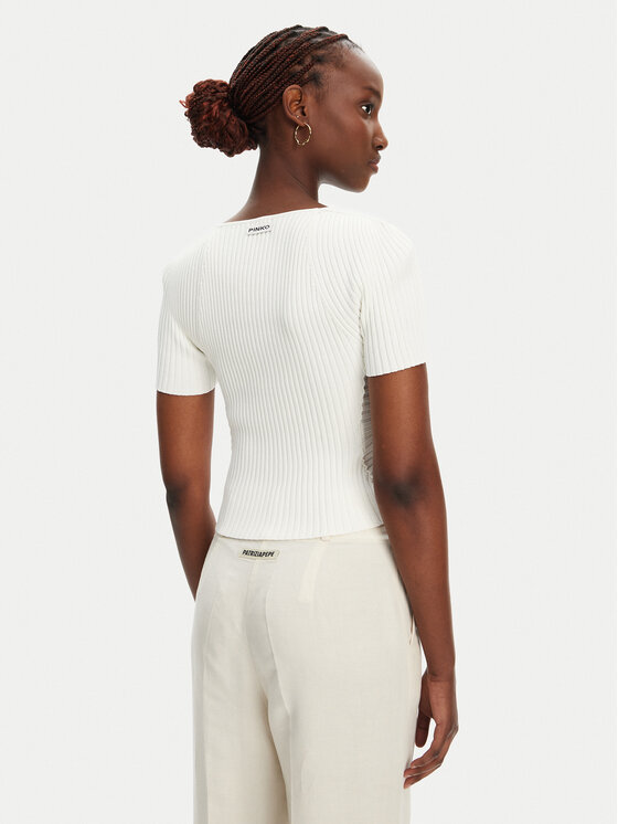 PINKO PINKO Πουλόβερ Falterona Maglia 104625 A2E6 Λευκό Regular Fit