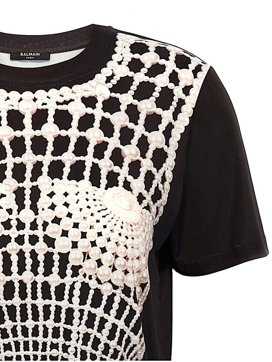 Balmain Balmain T-Shirt EF1EF000G Czarny Regular Fit