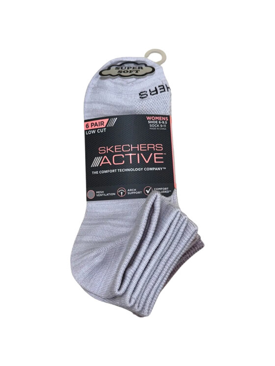 Skechers Skechers Skarpety krótkie 6pk Womens Non Terry Low Cut Socks Różowy