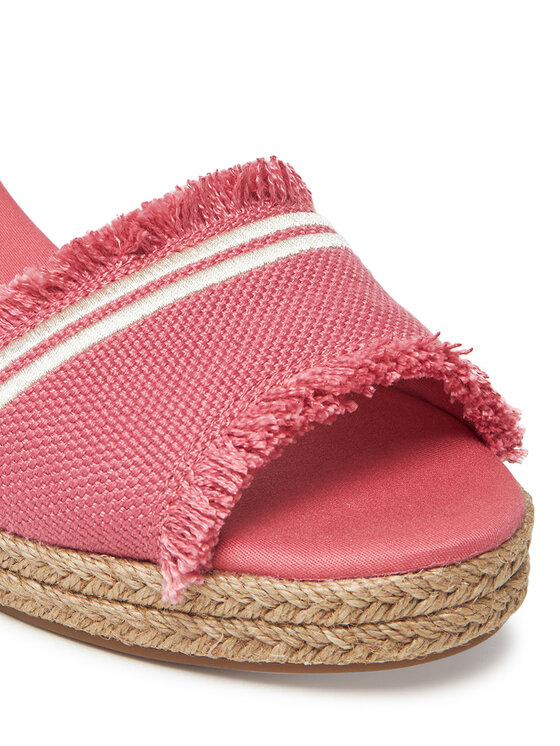 Tommy Hilfiger Tommy Hilfiger Espadrilles Fringe Canvas Medium Wedge FW0FW08879 Rózsaszín