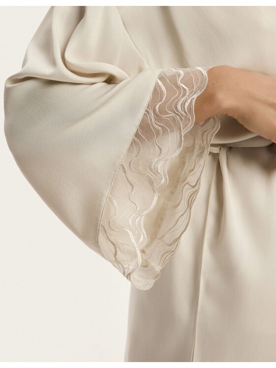 Esotiq Esotiq Szlafrok 44947 Beżowy Regular Fit