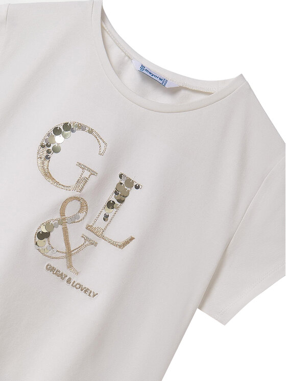 Mayoral Mayoral T-krekls 854 Écru Regular Fit