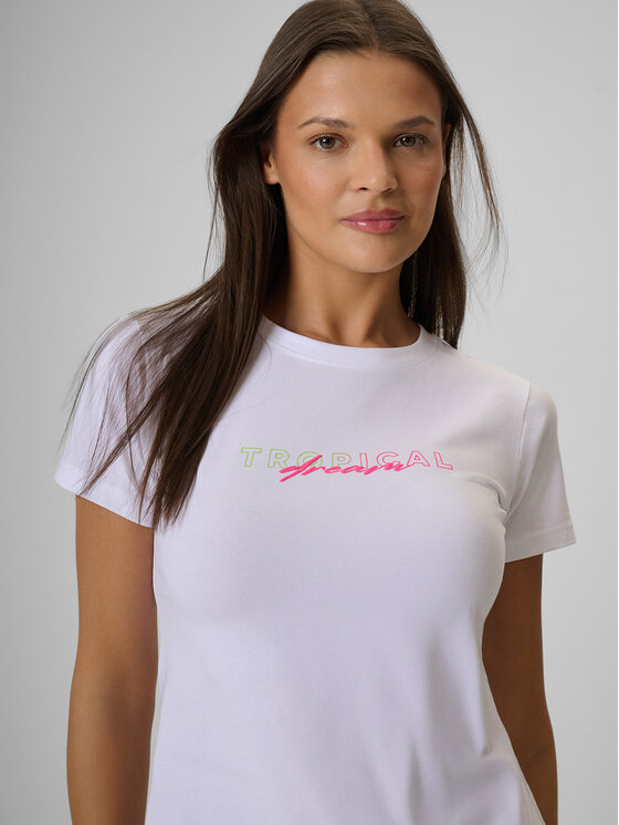 4F 4F T-Shirt BEACHWEAR Biały Slim Fit
