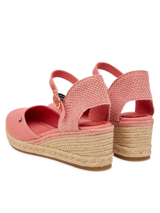 Tommy Hilfiger Tommy Hilfiger Espadrile Mid Wedge Espad Closed Toe FW0FW09233 Koral