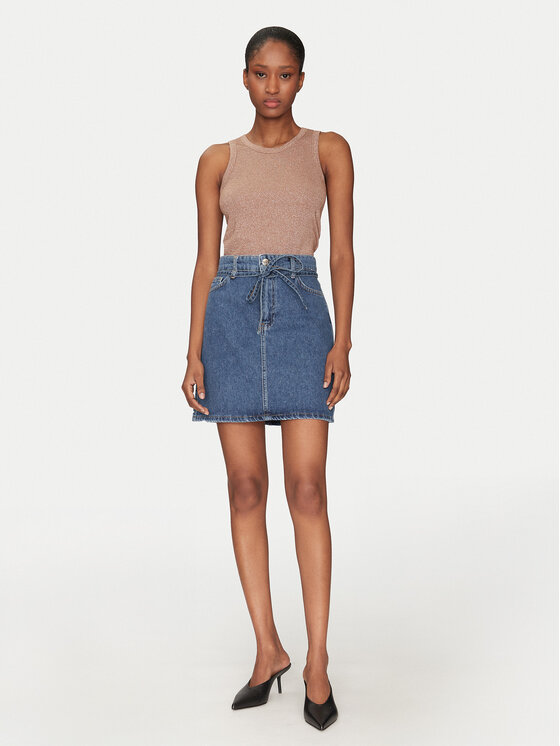 Marella Marella Fustă de blugi 2515101021200 Bleumarin Regular Fit