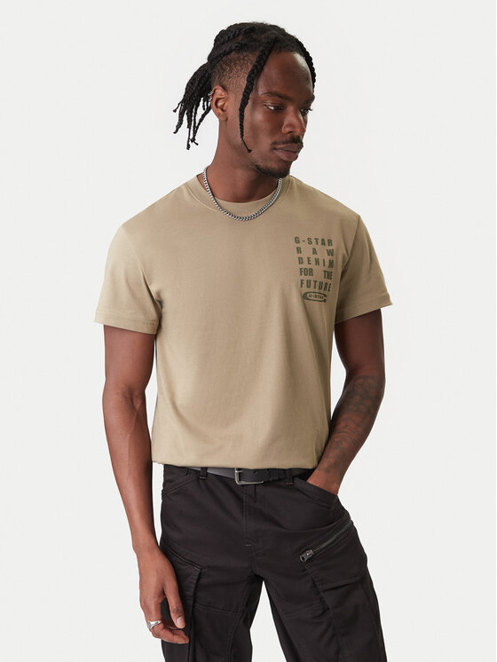 G-Star Raw G-Star Raw T-Shirt Text Chest D25968-C506 6057 Zielony Regular Fit