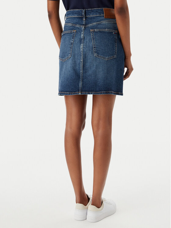 Tommy Jeans Tommy Jeans Fustă de blugi DW0DW22714 Albastru Straight Fit