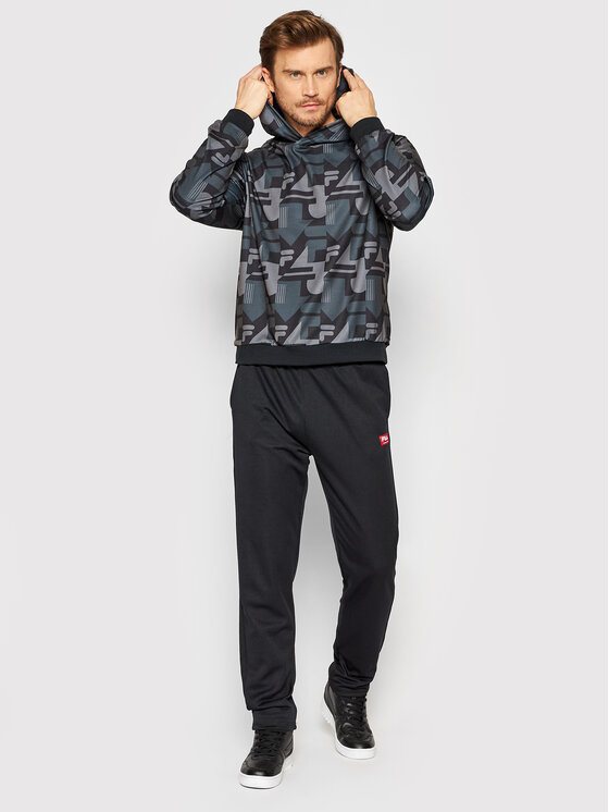 Felpa Riad AOP FAM0065 Grigio Regular Fit