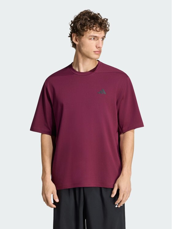 adidas adidas Koszulka techniczna 164725 Czerwony ciemny Oversize