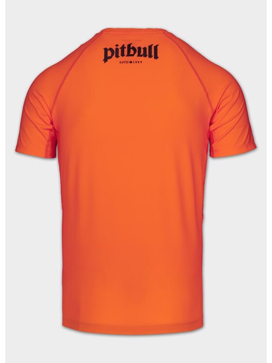 PITBULL PITBULL Koszulka techniczna LOGO PALMS Pomarańczowy Regular Fit