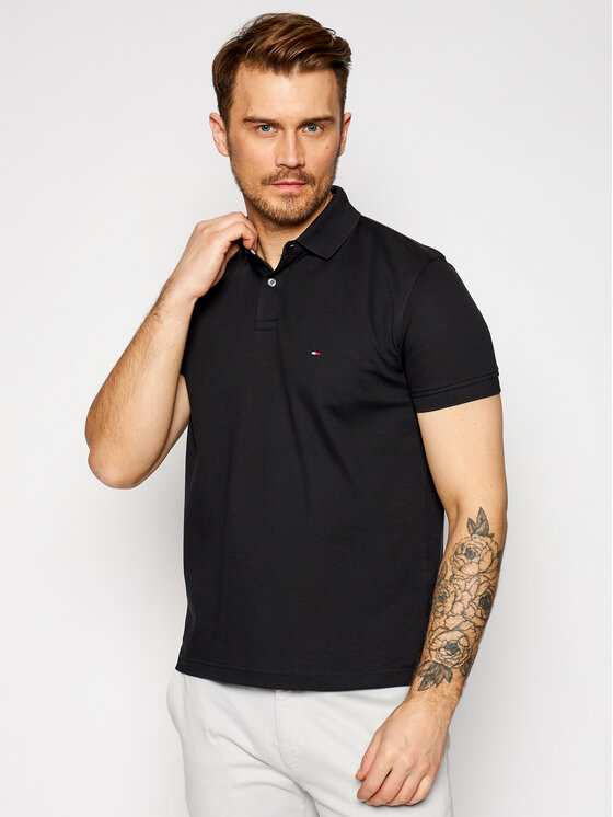 Tommy Hilfiger Polokošeľa 1985 MW0MW17770 Čierna Regular Fit
