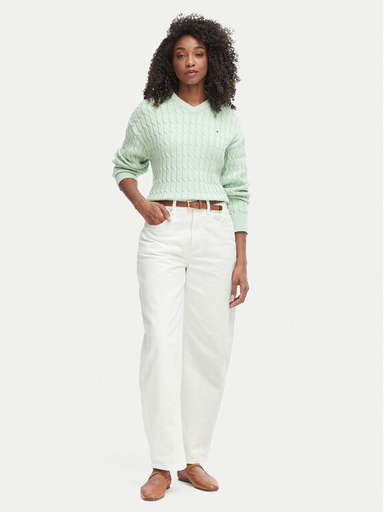 Tommy Hilfiger Tommy Hilfiger Пуловер WW0WW48433 Светлозелен Regular Fit