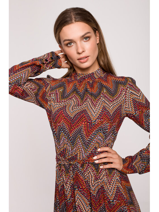 Stylove Stylove Každodenné šaty S291 Hnedá Regular Fit