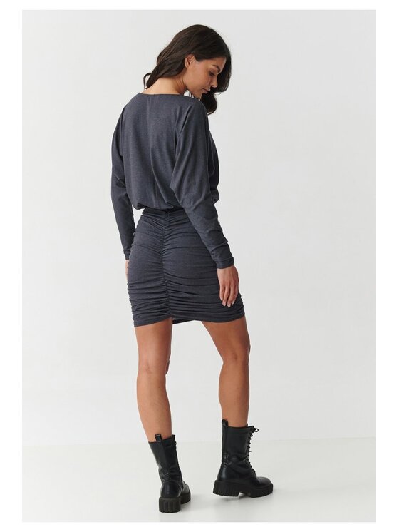 Makadamia Makadamia Sukienka codzienna M900 Szary Loose Fit