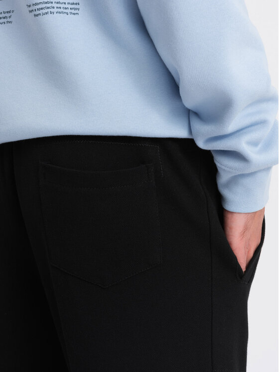 Ombre Ombre Spodnie dresowe OM-PASK-0143 Czarny Carrot Fit