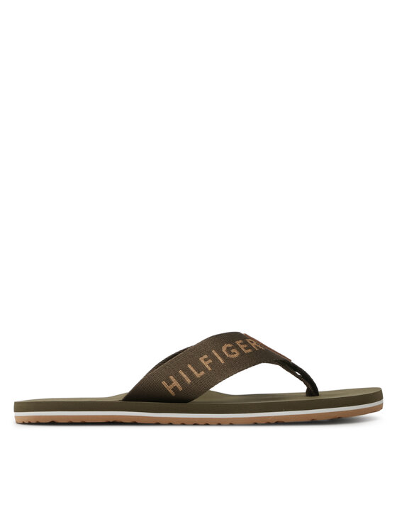 Tommy Hilfiger Tommy Hilfiger Šlepetės per pirštą Print Beach Sandal FM0FM04618 Chaki