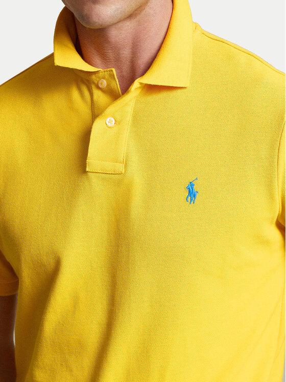 Polo Ralph Lauren Polo Ralph Lauren Тениска с яка и копчета Core Replen 710795080 Жълт Slim Fit