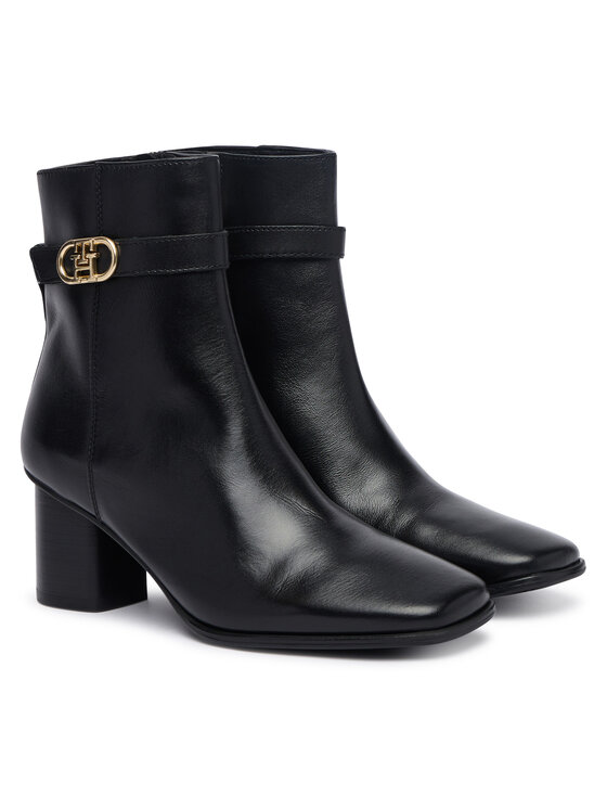 Tommy Hilfiger Tommy Hilfiger Stiefeletten Th Strap Leather Block Heel Boot FW0FW09488 Schwarz