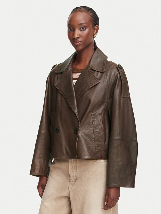 Weekend Max Mara Geacă de piele Felino 2625446051 Maro închis Regular Fit