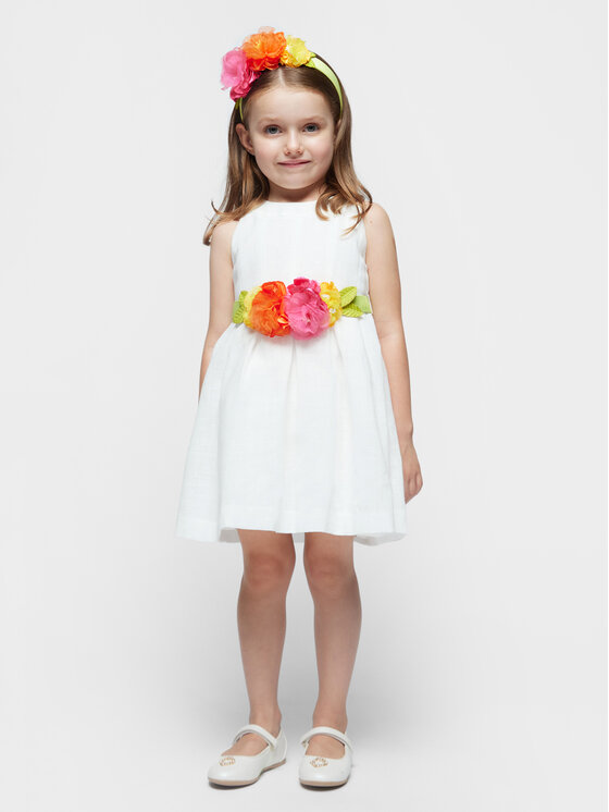 Mayoral Mayoral Rochie elegantă 3959 Alb Regular Fit