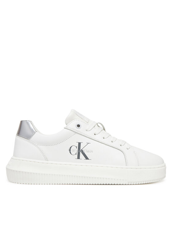 Sneakers Calvin Klein Jeans Chunky Cupsole Lth Silver YW0YW01876 Alb