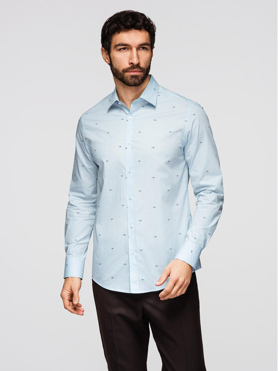 Ombre Ombre Koszula K696 Biały Regular Fit