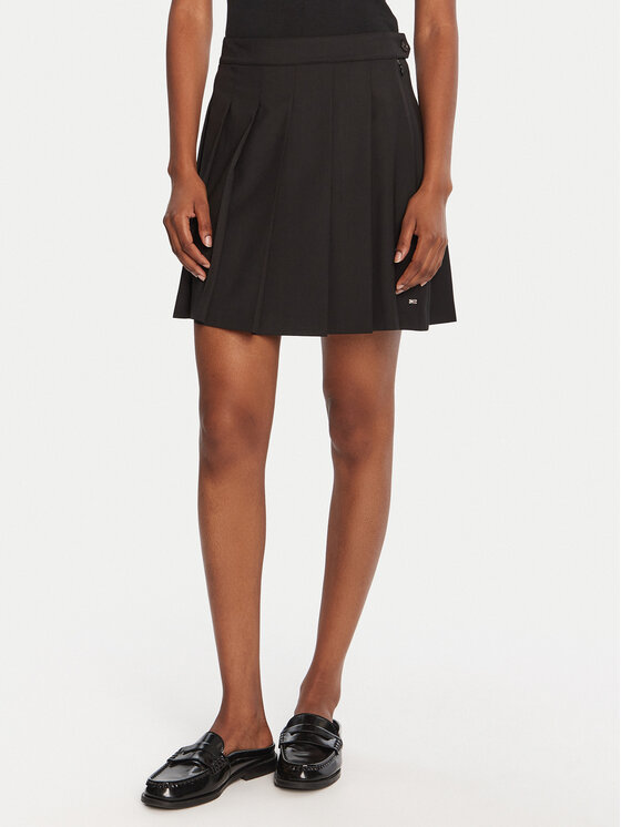 Tommy Hilfiger Tommy Hilfiger Plisovaná sukně Timeless WW0WW48354 Černá Regular Fit