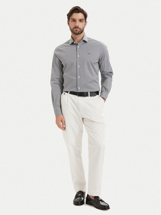 Tommy Hilfiger Tommy Hilfiger Košile Gingham MW0MW42931 Černá Slim Fit