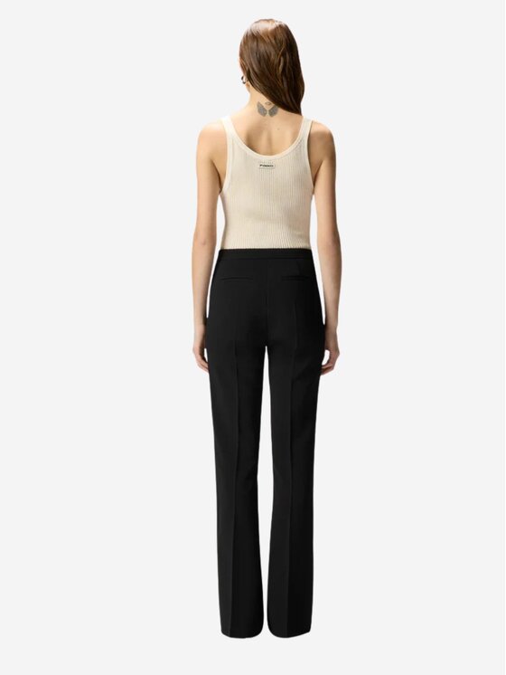 PINKO PINKO Spodnie damskie EDAMAME PANTALONE CANVAS TECNI Czarny Regular Fit