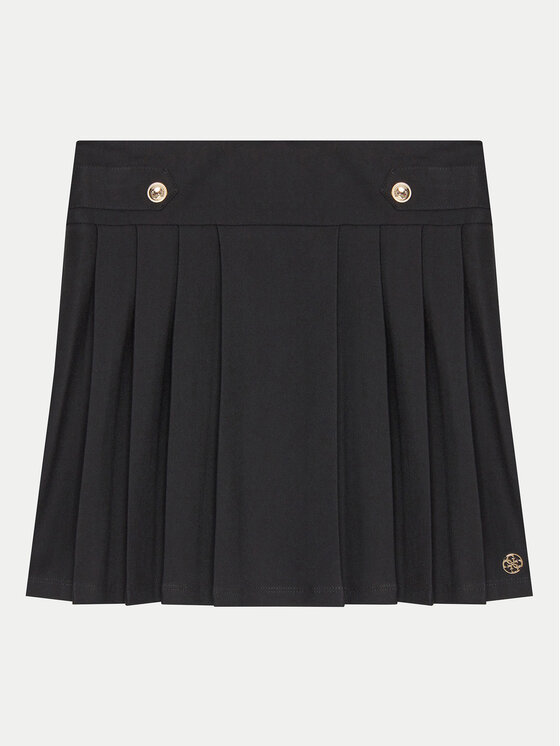 Guess Plisovaná sukňa J4BD10 KAUH0 Čierna Regular Fit