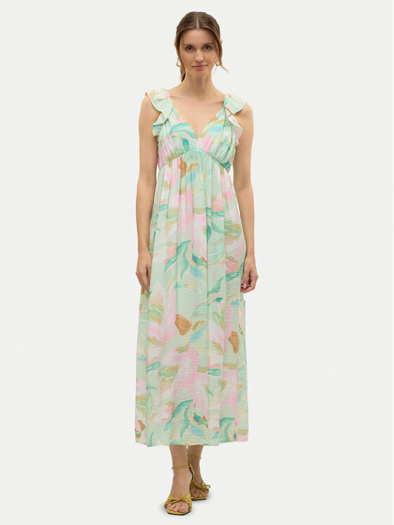 Vero Moda Vero Moda Rochie de vară Josie 10324125 Verde Regular Fit