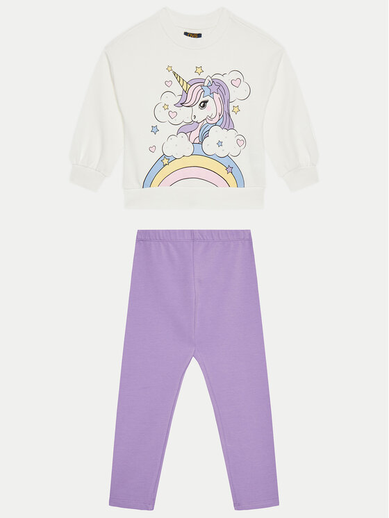 OVS OVS Set Sweatshirt und Leggings 2122609 Weiß Regular Fit