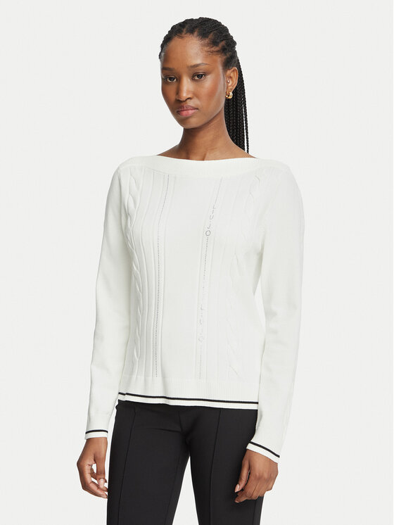 Liu Jo Sport Liu Jo Sport Sweter TF6189 MS63L Kremowy Regular Fit