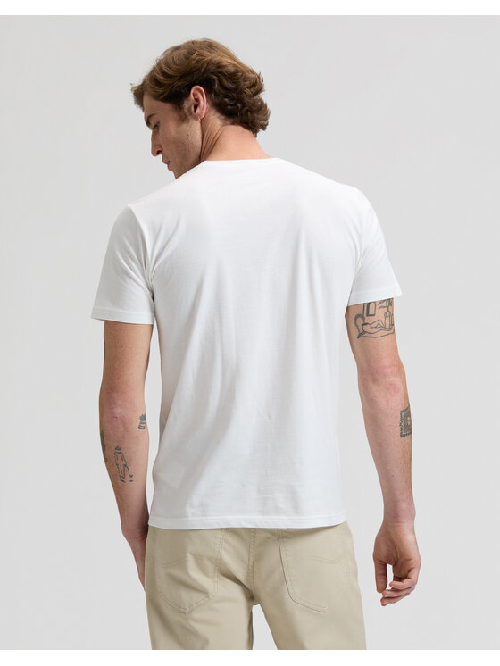 Lee Lee T-Shirt WOVEN LABEL TEE Biały Regular Fit