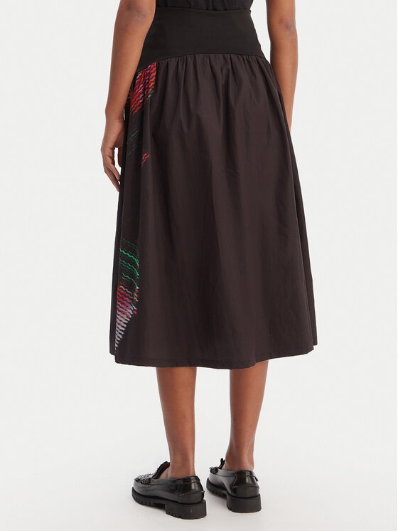Desigual Desigual Миди пола 26SWFW02 Черен Regular Fit